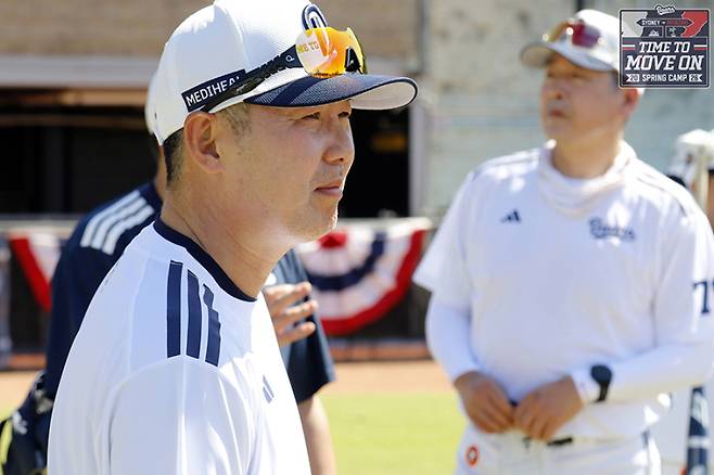 호주 시드니에서 스프링 캠프를 지휘하고 있는 김원형 감독. 두산 제공