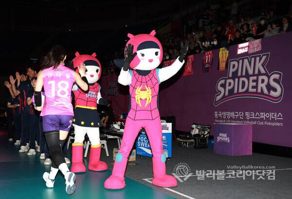 흥국생명, 2월 홈경기서 '백스테이지 도슨트 투어' 운영...선수단 락커룸·인터뷰실 공개하며 팬 체험형 콘텐츠 확대...사진은 흥국생명 선수들이 하이파이브를 하며 입장하는 모습.[사진촬영=김경수 기자]