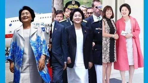 김정숙 여사가 문재인 전 대통령 재임 시절 청와대 특수활동비를 의상 구입에 썼다는 ‘옷값 의혹’ 사건과 관련해 검찰이 경찰에 ‘사건 송치’를 요구하는 방안을 검토 중인 것으로 알려졌다. 사진은 김정숙 여사의 해외 순방 등 청와대 일정 때의 모습.