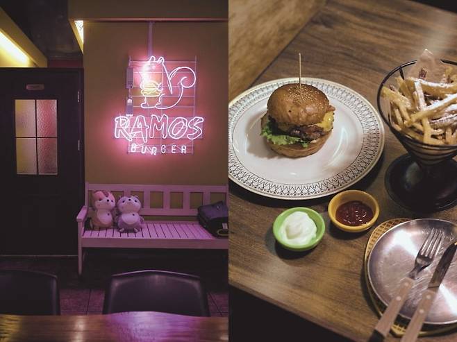 라모스 버거, 사워 소스를 찍어먹는 고구마 튀김도 별미(사진=안규림)