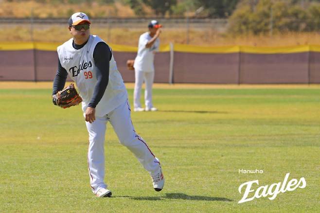 호주 멜버른 스프링캠프에서 훈련 중인 류현진. 사진제공=한화 이글스