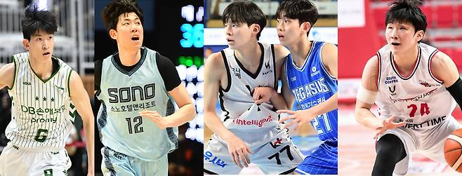 원주 DB 이유진·고양 소노 강지훈·수원 KT 강성욱·대구 한국가스공사 양우혁·안양 정관장 문유현(왼쪽부터)  KBL 제공