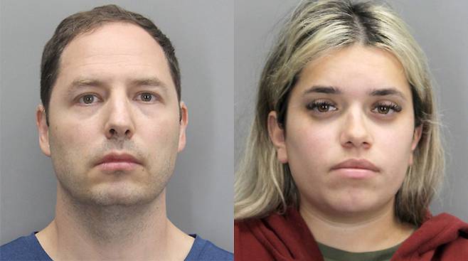 가학적인 성 취향 만남을 가장해 온라인에서 만난 남성을 아내가 있는 집으로 유인한 뒤 두 사람을 살해한 남편 브렌던 밴필드(사진 왼쪽·40)가 지난 2일(현지시간) 유죄 평결을 받았다. 그는 불륜녀였던 가사도우미(오페어) 줄리아나 페레스 마갈량이스(오른쪽)와 공모해 범행을 꾸민 것으로 조사됐다. /사진=페어펙스 카운티 경찰(Fairfax County Police)