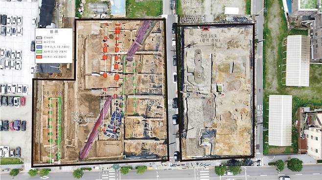 부여 관북리 유적 발굴지 전경.관악기 횡적은 수혈 19호에서, 목간은 배수로1호에서 출토됐다. /국립부여문화유산연구소