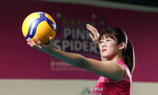 흥국생명 아웃사이드 히터 김다은. 용인=김경록 기자