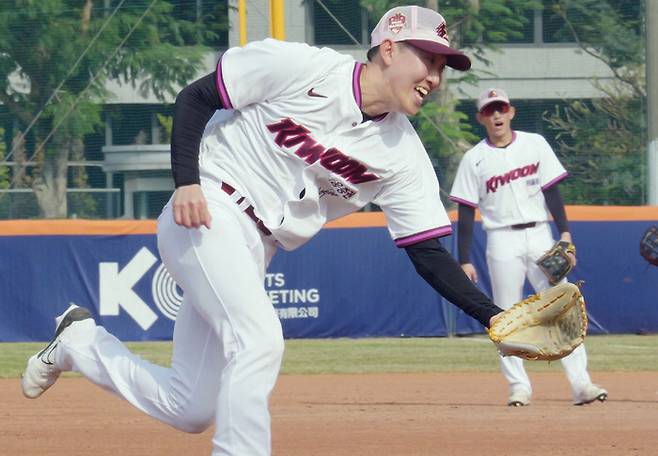 오석주가 최근 대만 가오슝 스프링캠프에서 훈련하고 있다. 키움 히어로즈 제공