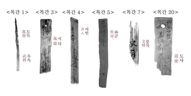관등과 관직이 표기된 목간 [국립부여문화유산연구소 제공. 재판매 및 DB 금지]