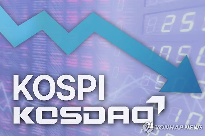 코스피·코스닥 하락 (PG) [김토일 제작] 일러스트