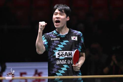 한국 남자 탁구 간판 장우진 [ITTF 홈피 캡처. 재판매 및 DB 금지]