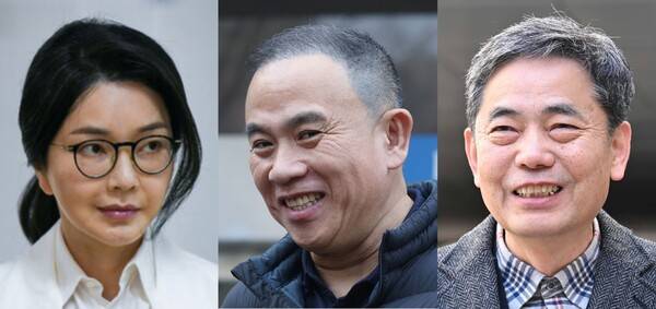 김건희 씨(왼쪽부터), 명태균 씨, 곽상도 전 의원