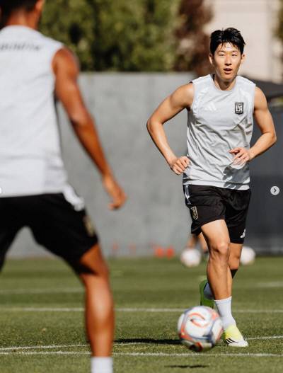 손흥민의 프리시즌 훈련 장면. LAFC SNS