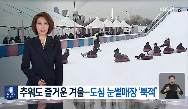 뉴스 아래쪽에 수어 통역이 제공된다. 유튜브 채널 KBS 영상 캡처