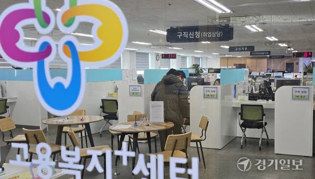 인천시 18세 이상~39세 이하의 청년 2천명 중 첫 취업까지 걸리는 평균 기간이 1.8년에 이르며 청년 구직자 22.3%는 1년 이상 구직 활동을 하고 있는 것으로 나타났다. 사진은 5일 인천고용복지플러스센터 한 구직자가 일자리를 찾고 있다. 조병석기자