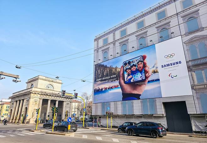 삼성전자 밀라노 동계 올림픽 옥외 광고 [사진 삼성전자]