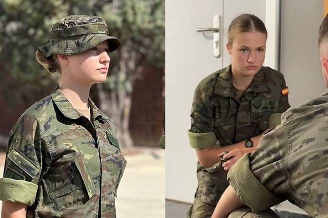 스페인 왕위계승 서열 1위인 레오노르 공주가 육군사관학교에 입학해 군사 훈련을 시작한 모습. 인스타그램