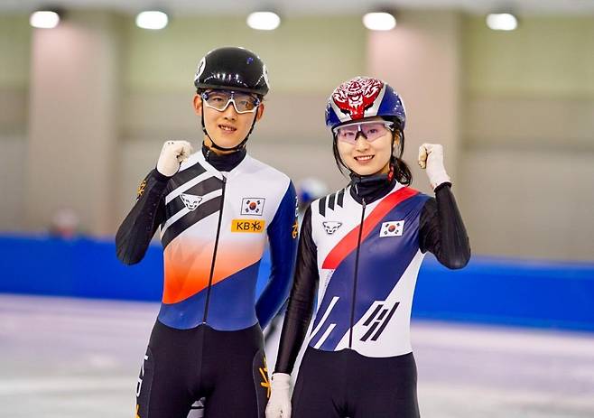 쇼트트랙 국가대표 임종언(왼쪽)과 최민정. 연합뉴스