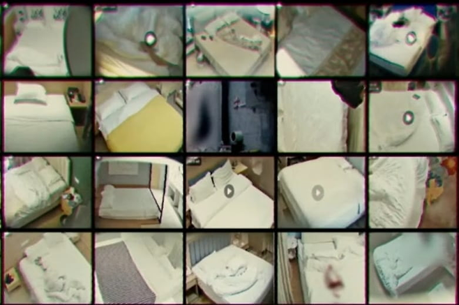 호텔 객실에 설치된 몰래카메라로 촬영된 불법촬영물. [BBC]