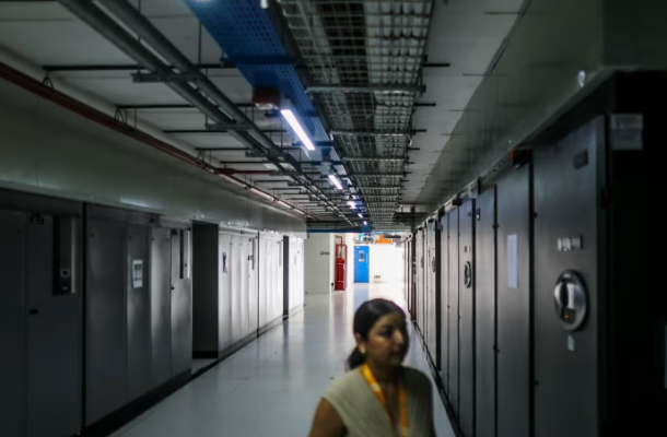 인도 나비뭄바이의 데이터센터 내부.[블룸버그]