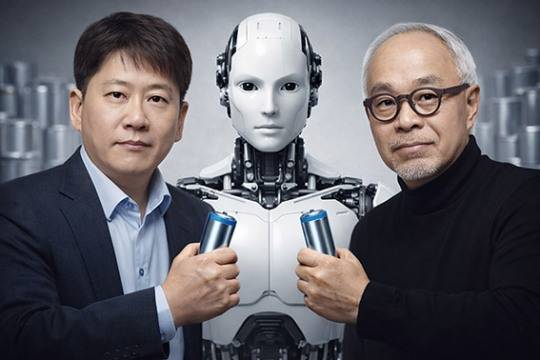 ▲ LG Energy Solution and Samsung SDI are intensifying their competition in the robot battery sector. The photo shows LG Energy Solution CEO Kim Dong-myeong (left) and Samsung SDI CEO Choi Joo-sun./ ChatGPT generated