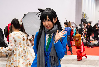 일본 애니메이션 '명탐정 코난'의 모리 란을 코스프레한 여성. 위키백과 캡처