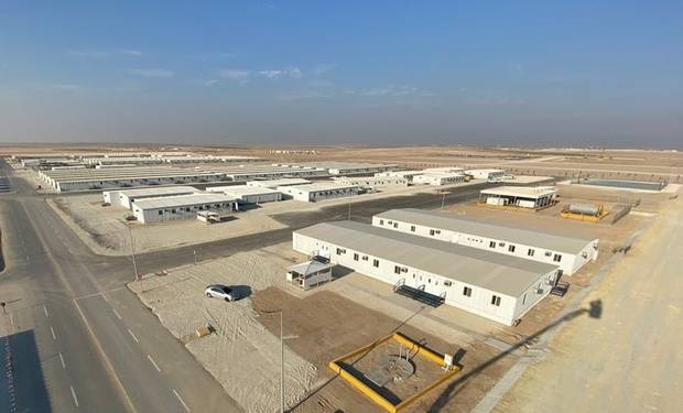 현대리바트가 진행한 사우디아라비아 마잔(MIP) 가설공사 현장 모습. 사진제공=현대리바트