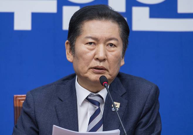 정청래 더불어민주당 대표가 9일 국회에서 열린 최고위원회의에서 발언하고 있다. ⓒ연합뉴스