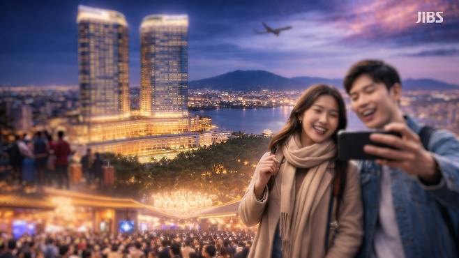 관광 수요 이동을 상징적으로 표현한 이미지.