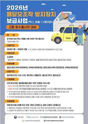 ▲ 페달 오조작 방지 장치 보급사업 안내 [국토교통부 제공]