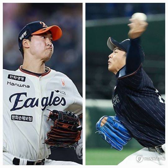 엄상백(왼쪽)과 왕옌청