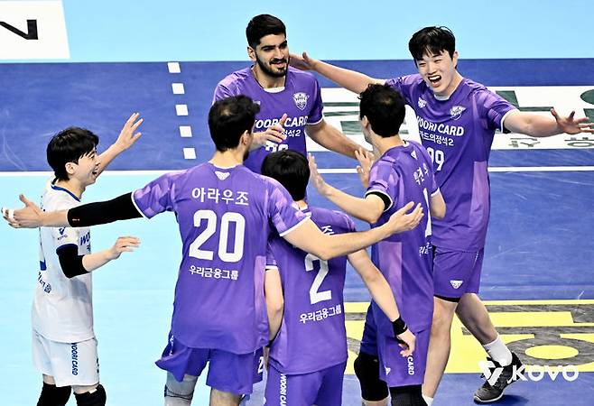 [서울=뉴시스] 남자 프로배구 우리카드. (사진=KOVO 제공). 2026.02.10. *재판매 및 DB 금지