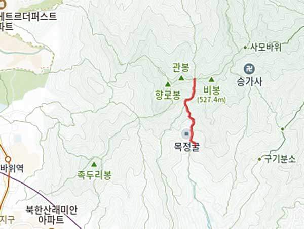 비봉탐방지원센터에서 비봉까지 2km로 소개한 비봉 코스는 거리도 부정확하고 시종점의 의미도 모호하다. 사진 국립공원공단.