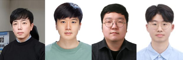 (좌측부터) 정훈의 교수, 이상우 연구원, 송현석 연구원, 김진서 연구원.사진제공=UNIST