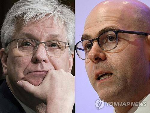 미 연준의 월러 이사(왼쪽)와 마이런 이사 [AFP 연합뉴스 자료사진. 재판매 및 DB 금지]