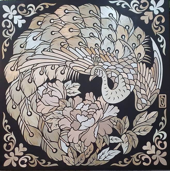 ▲ 이상수 作 '공작모란도' /사진제공=맥간공예연구원