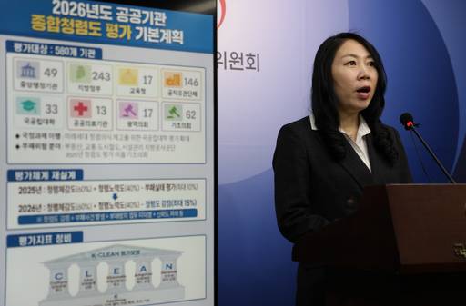 이명순 국민권익위 부패방지부위원장이 11일 '2026년도 공공기관 종합청렴도 평가 기본계획'을 발표하고 있다. /사진=권익위