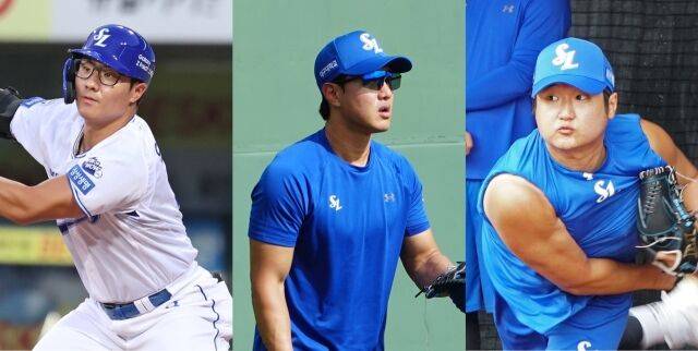 삼성 라이온즈 윤정빈, 이성규, 최지광(왼쪽부터)./삼성 라이온즈