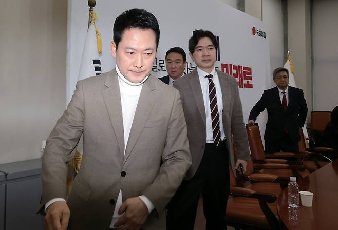 장동혁 국민의힘 대표가 2월5일 국회에서 재신임 투표 관련 입장 발표 기자간담회를 가졌다. ⓒ연합뉴스