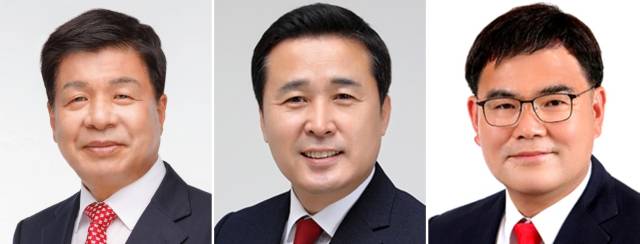 국민의힘 고성군수 선거 출마 후보군. 왼쪽부터 이상근 현 군수, 백수명 도의원, 허동원 도의원. 부산일보DB