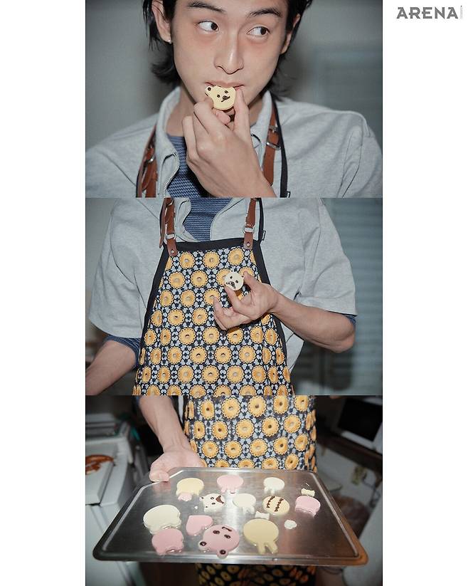 크로셰 앞치마·폴로셔츠·지그재그 패턴 티셔츠·모헤어 팬츠 모두 가격미정 미우미우 제품.&nbsp;