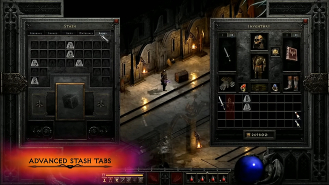 '디아블로2'의 아이템 보관 방식이 개편된다(출처=방송 캡처).