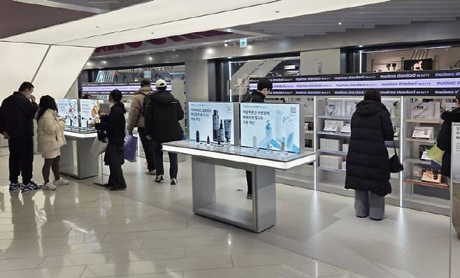 서울 현대백화점 목동점 지하에 들어선 무신사 스탠다드 뷰티 단독 매장 전경 (사진=한전진 기자)