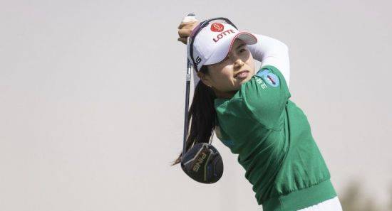 최혜진이 PIF 사우디 레이디스 인터내셔널 1라운드에서 티샷을 하고 있다. LET 제공