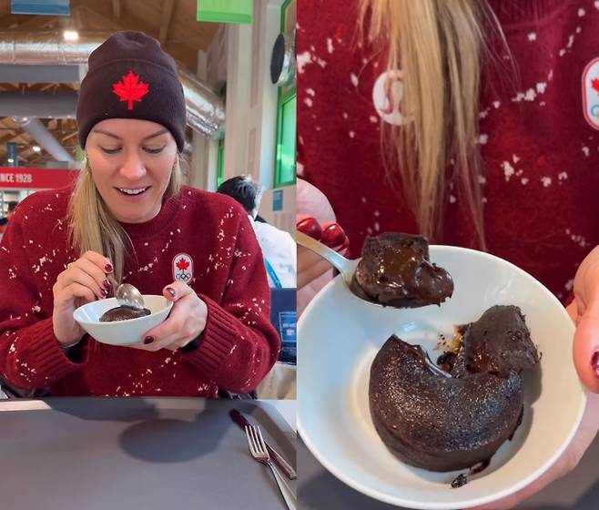 2026 밀라노·코르티나동계올림픽 선수촌에서는 초콜릿 라바 케이크가 인기다. /나탈리 스푸너 인스타그램