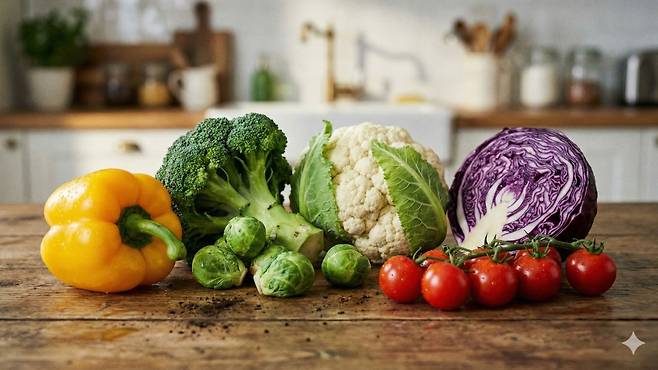 비타민C 함량이 높은 6가지 채소 | 출처: Gemini 생성