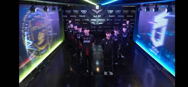 12일 종로 롤파크 LCK아레나에서 열린 2026 LCK컵 플레이오프 1라운드 1세트, DN수퍼스가 예상을깨고 1승을 선취했다. (DN수퍼스 & BNK피어엑스 =1:0). /사진=네이버 치지직 라이브영상 캡처