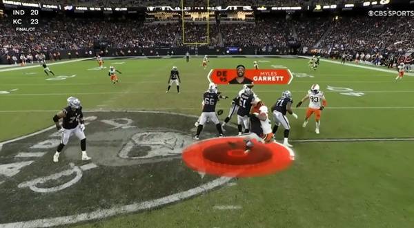 마일스 개럿의 NFL 경기 장면. ⓒCBS 중계화면 캡처