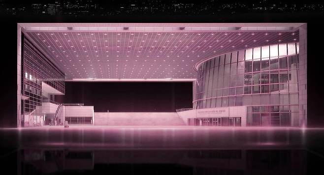 핑크빛으로 물든 박물관 가상 사진. YG엔터테인먼트 제공