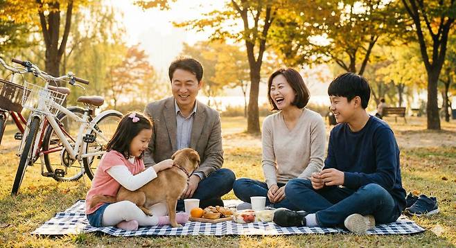 가족사진 예시 이미지. 사진 나노 바나나