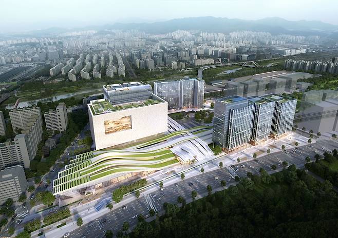 민자사업으로 추진 중인 수서역 환승센터 복합개발 조감도. 사진 KT에스테이트