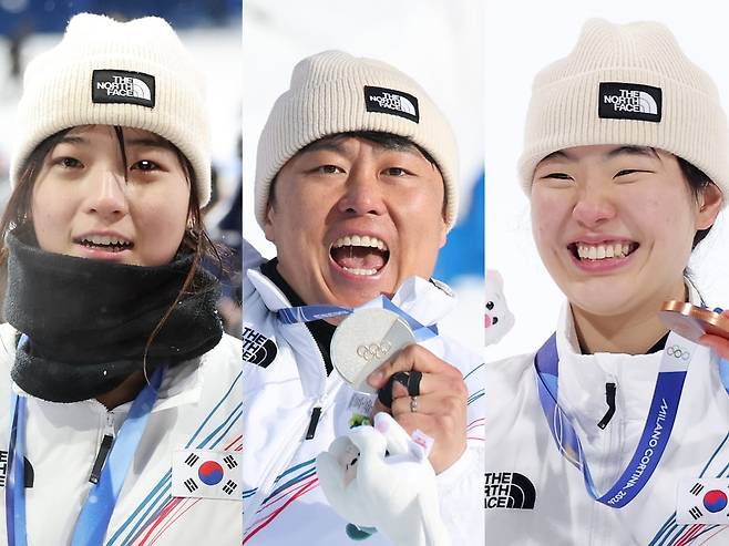 왼쪽부터 최가온, 김상겸, 유승은. /사진=뉴스1